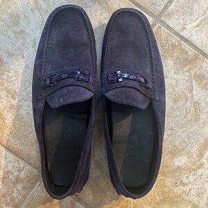 TOD’s Men's Suede Loafers in Dark Purple/Blue